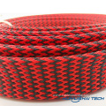 Red pattern woven mesh pipe